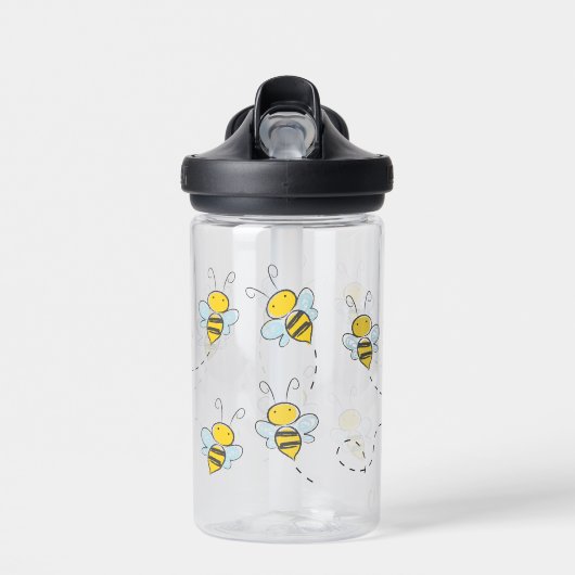 Schattige drukke bijen waterfles (Voorkant)