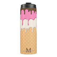 Schattige Druppelend IJs Waffle Cone Monogram