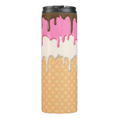 Schattige Druppelend IJs Waffle Cone Monogram Thermosbeker (Achterkant)