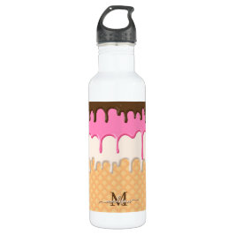 Schattige Druppelend IJs Waffle Cone Monogram Waterfles