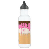 Schattige Druppelend IJs Waffle Cone Monogram Waterfles (Rechts)