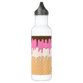 Schattige Druppelend IJs Waffle Cone Monogram Waterfles (Links)
