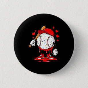 Schattige druppelende honkbal liefhebber Valentijn Ronde Button 5,7 Cm