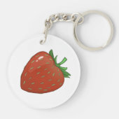 Schattige dubbelzijdig aardbeien Sleutelhanger (Achterkant)