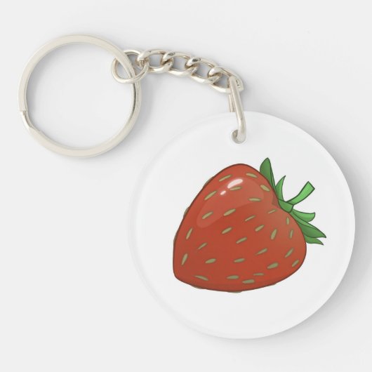 Schattige dubbelzijdig aardbeien Sleutelhanger (Voorkant)