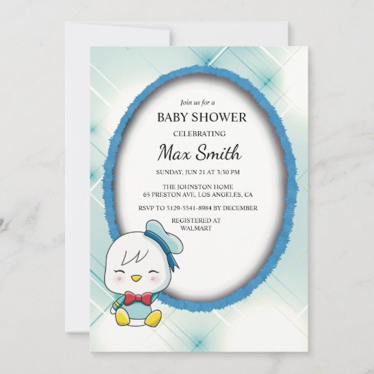 Schattige Duck Baby shower Uitnodiging – Schattige (Voorkant)