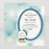 Schattige Duck Baby shower Uitnodiging – Schattige (Voorkant / Achterkant)