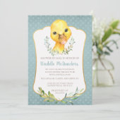 Schattige Duck Baby shower via Mail Invitation Kaart (Staand voorkant)