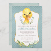 Schattige Duck Baby shower via Mail Invitation Kaart (Voorkant / Achterkant)