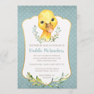 Schattige Duck Baby shower via Mail Invitation Kaart
