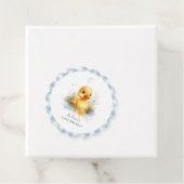 Schattige Duck Gingham Eerste Verjaardag Bedankjes Labels (In situ)