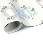 Schattige Ducks Big One Boy 1st Birthday Gift Wrap Cadeaupapier (Rol Hoek)