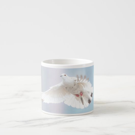 Schattige Duif Witte Duif Liefde & Vrede Symbool V Espresso Kop (Voorkant)