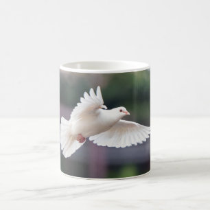 Schattige Duif Witte Duif Liefde & Vrede Symbool V Koffiemok