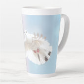 Schattige Duif Witte Duif Liefde & Vrede Symbool V Latte Mok (Rechterhoek)