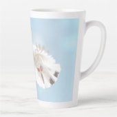 Schattige Duif Witte Duif Liefde & Vrede Symbool V Latte Mok (Rechts)