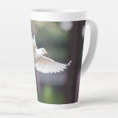 Schattige Duif Witte Duif Liefde & Vrede Symbool V Latte Mok (Rechterhoek)