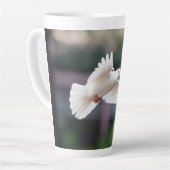 Schattige Duif Witte Duif Liefde & Vrede Symbool V Latte Mok (Linkerhoek)