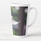 Schattige Duif Witte Duif Liefde & Vrede Symbool V Latte Mok (Rechts)