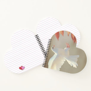Schattige Duif Witte Duif Liefde & Vrede Symbool V Notitieboek