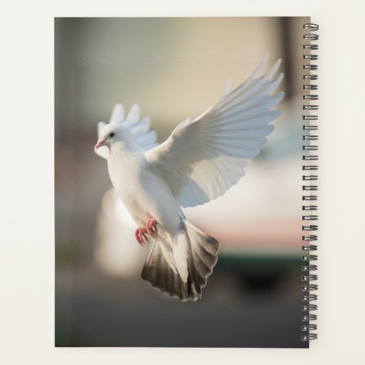 Schattige Duif Witte Duif Liefde & Vrede Symbool V Planner (Achterkant)