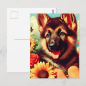 Schattige Duits Herder Puppy Schilderij Briefkaart (Voorkant / Achterkant)