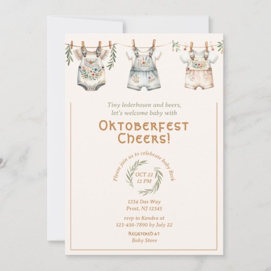 Schattige Duits Oktoberfest Baby shower Kaart (Voorkant)