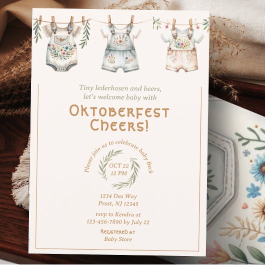 Schattige Duits Oktoberfest Baby shower Kaart