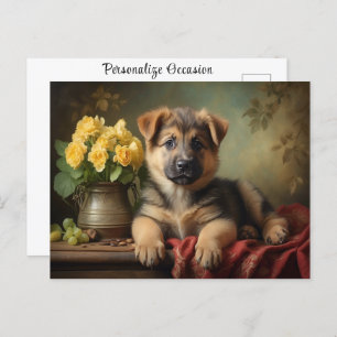  Schattige Duits Shepard Puppy Hondenportret Briefkaart