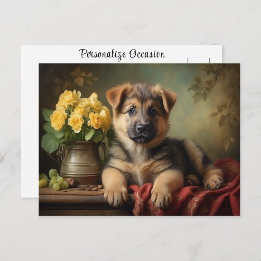  Schattige Duits Shepard Puppy Hondenportret Briefkaart (Voorkant / Achterkant)