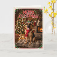 Schattige Duitse herder Kerst hond liefhebber