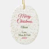 Schattige Duitse herder Puppy Kerstmis stoppen Keramisch Ornament (Achterkant)