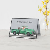 Schattige Duitse Herder Vaderdag Kaart (Gele Bloem)