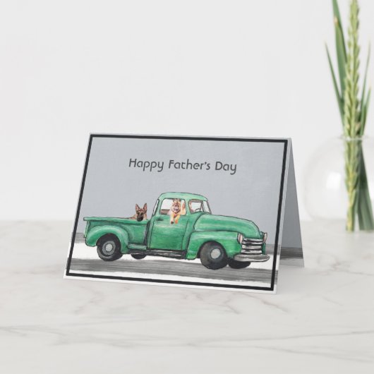 Schattige Duitse Herder Vaderdag Kaart (Voorkant)