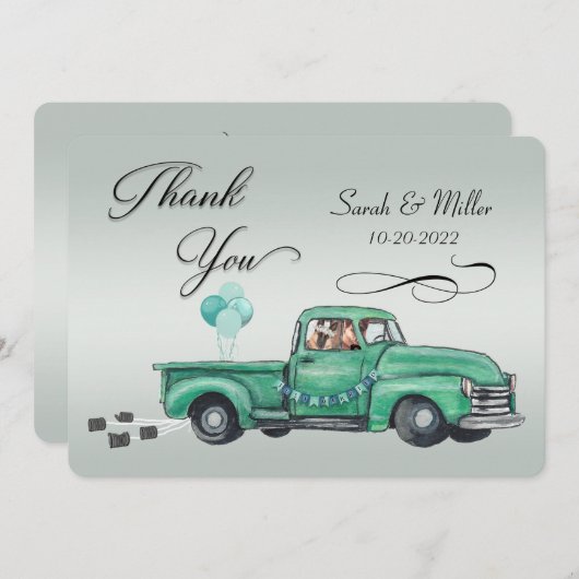 Schattige Duitse herders in de ophaalwagen Bedankkaart (Voorkant / Achterkant)