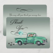 Schattige Duitse herders in de  ophaalwagen Bedankkaart (Voorkant / Achterkant)