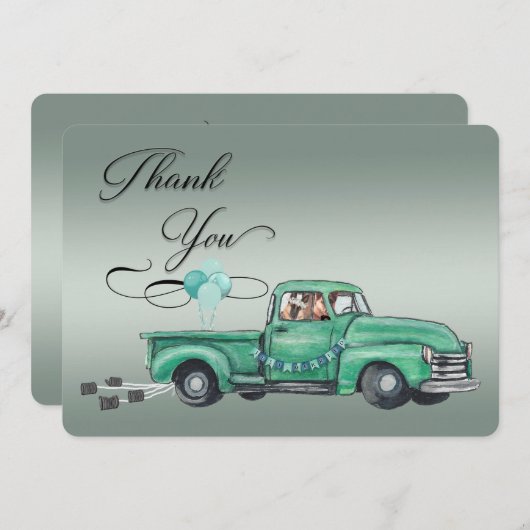 Schattige Duitse herders in de ophaalwagen Bedankkaart (Voorkant / Achterkant)