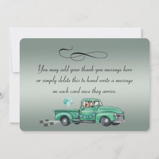 Schattige Duitse herders in de ophaalwagen Bedankkaart (Achterkant)