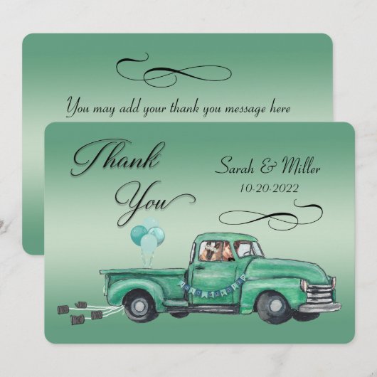 Schattige Duitse herders in de  ophaalwagen Bedankkaart (Voorkant / Achterkant)