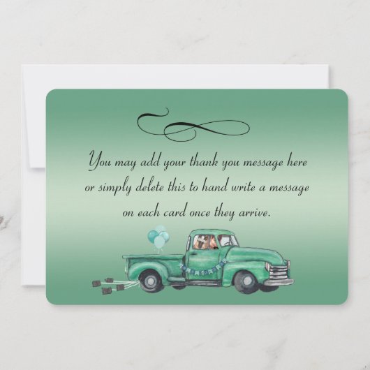 Schattige Duitse herders in de  ophaalwagen Bedankkaart (Achterkant)