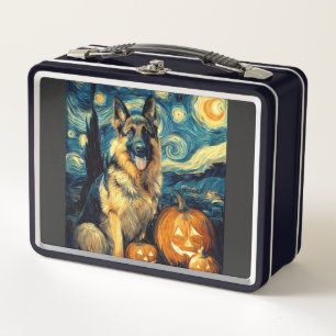 Schattige Duitse Herdershond Halloween Jack O Lant