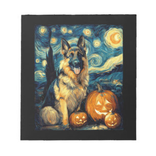 Schattige Duitse Herdershond Halloween Jack O Lant Notitieblok