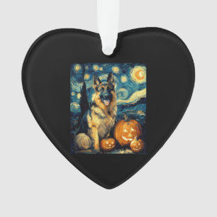 Schattige Duitse Herdershond Halloween Jack O Lant Ornament