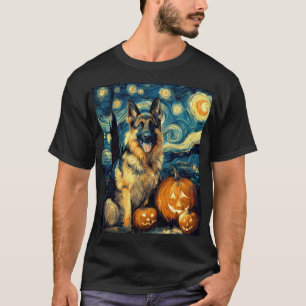 Schattige Duitse Herdershond Halloween Jack O Lant T-shirt