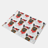 Schattige Duitse Herdershond Kerstpatroon Deurmat (Schuin)
