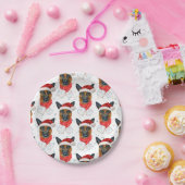 Schattige Duitse Herdershond Kerstpatroon Papieren Bordje (Feest)