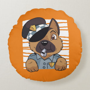 Schattige Duitse Herdershond Politie Puppy Rond Kussen