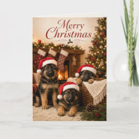 Schattige Duitse Herdershond Puppies Prettig Kerst