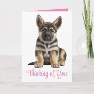 Schattige Duitse Herdershond Puppy Die Aan Je Denk Kaart
