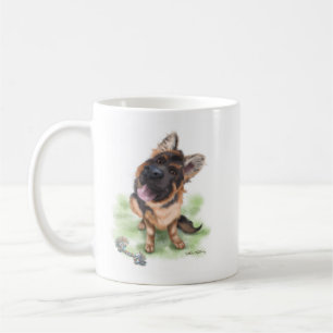 Schattige Duitse Herdershond Puppycartoon Koffiemok
